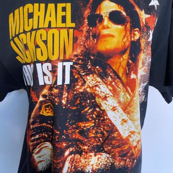 MICHAEL JACKSON "This is it" Concert Tee Black Graphic Tee Top T-Shirt - Picture 5 of 5
